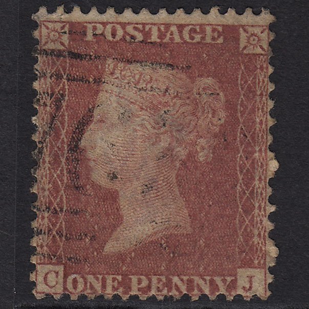 GB QV 1857 1d Rose-red (Plate 59) SG40-C10(1) CJ GU Light Cancel