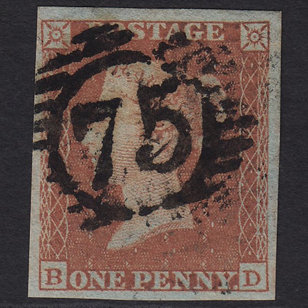 GB QV 1841 1d (Plate 173) SG8-B2(1) BD FU 4M Imperf London D&S 75