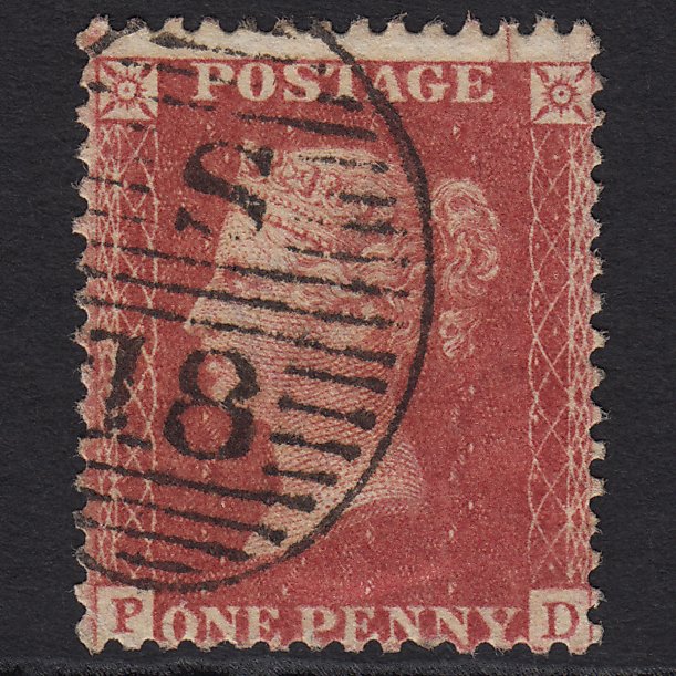 GB QV 1857 1d Rose-red (Plate 61) SG40-C10(1) PD GU London D&S S18