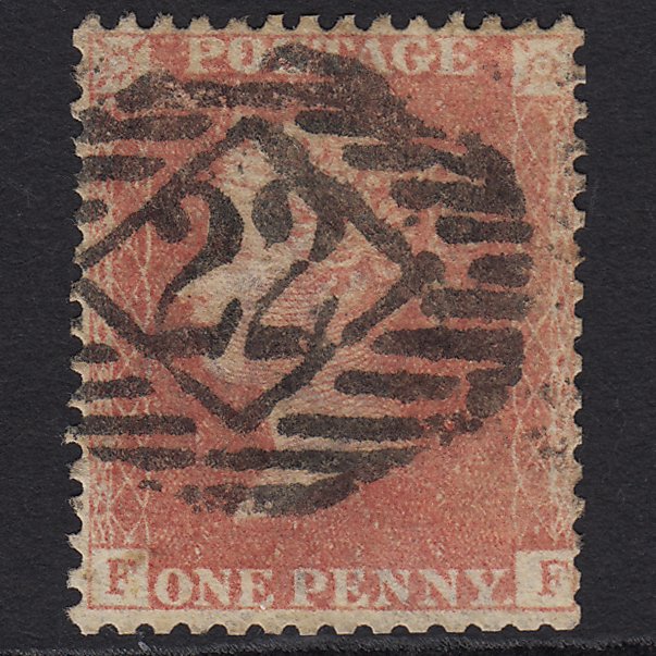 GB QV 1857 1d Pale Red Transitional (Plate 48) SGC9(3) FF GU London IS 22