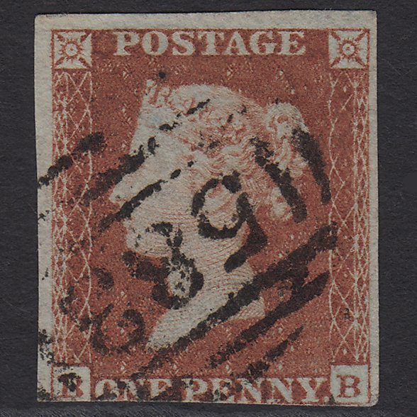 GB QV 1841 1d Red-brown (Plate 154) SG8-B2(1) BB GU 3m Nottingham 583