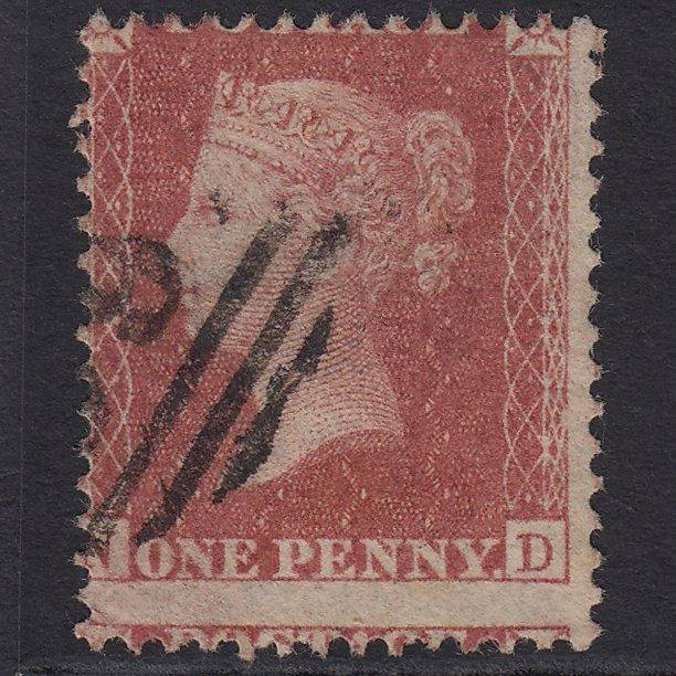 GB QV 1857 1d Rose-red (Plate 39) SG40-C10(1) ND FU Large Misperf