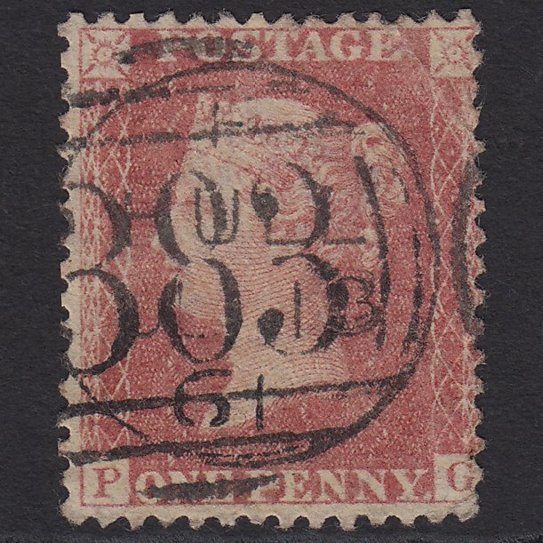 GB QV 1857 1d Pale Rose (Plate 43) SG39-C10(3) PC GU Hull 383