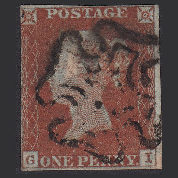 GB QV 1841 1d (Plate 38) SG8-B1(1) Ivory Head GI FU nr 4M Maltese Cross