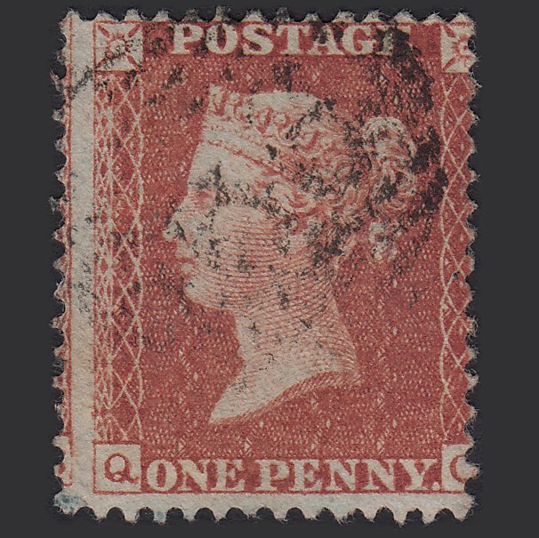 GB QV 1855 1d Red-brown (Plate 6) SG24-C3(1) QC FU Large Misperf