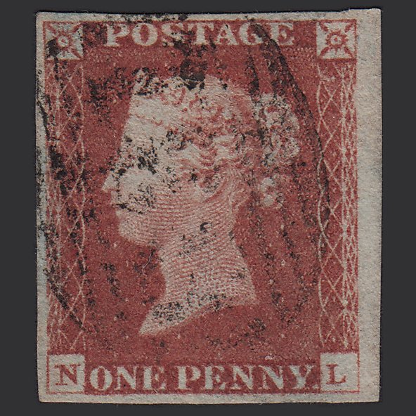 GB QV 1841 1d Red-brown (Plate 52) SG8-B1(1) NL FU 4M Imperf