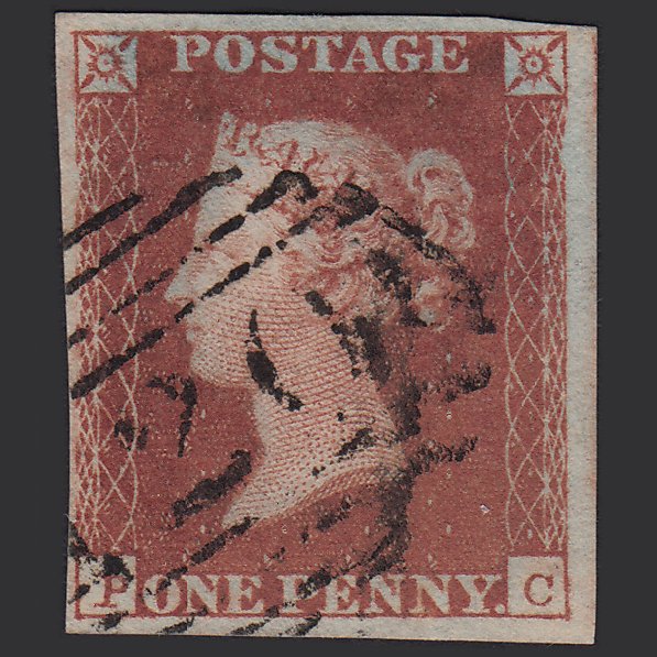 GB QV 1841 1d Red-brown (Plate 101) SG8-B1(1) PC FU 4M Imperf Bridgend 120