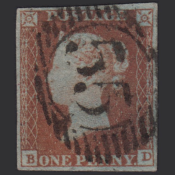 GB QV 1841 1d Red-brown (Plate 90) SG8-B1(1) BD GU London D&S 55