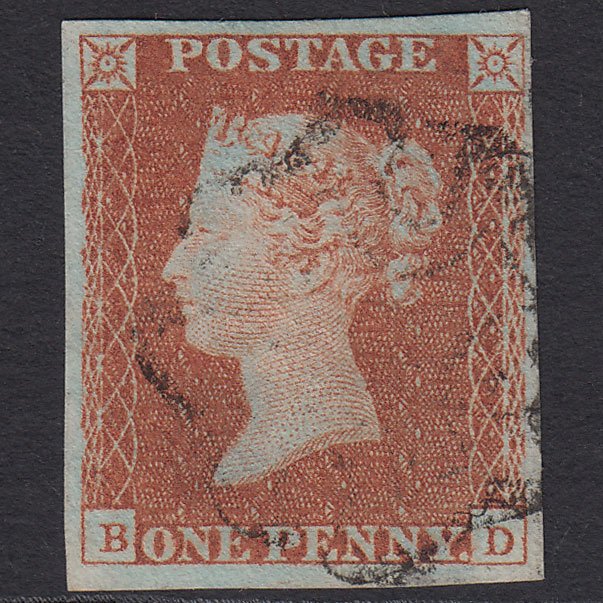 GB QV 1841 1d Red-brown (Plate 19) SG8-B1(1) BD VFU 4M Light MX Cancel