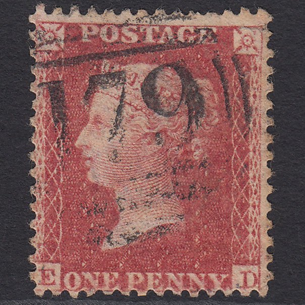 GB QV 1857 1d Rose-red (Plate 60) SG40-C10(1) ED GU Chertsey 179