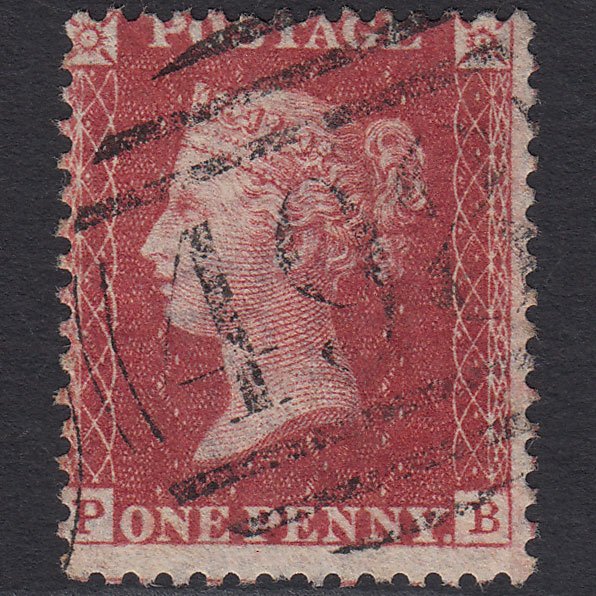 GB QV 1857 1d Deep Rose-red (Plate 27) SG41-C10(4) PB FU Manchester 498
