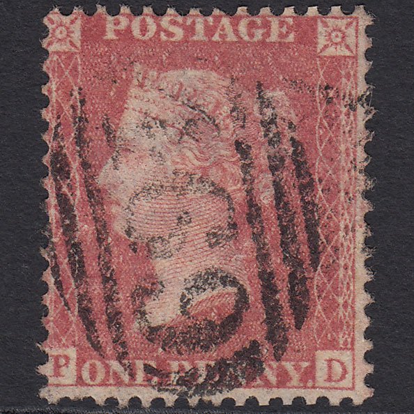 GB QV 1857 1d Pale Rose (Plate 68) SG39-C10(3) PD FU Llanelly 469