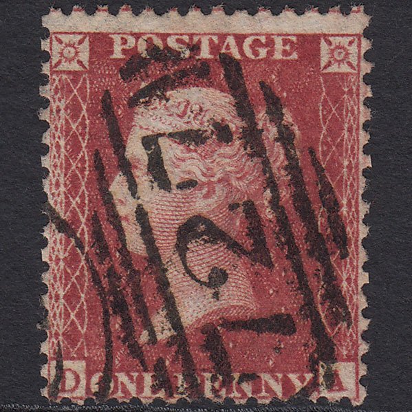 GB QV 1857 1d Deep Rose-red (Plate 42) SG41-C10(4) DA FU Spalding 727