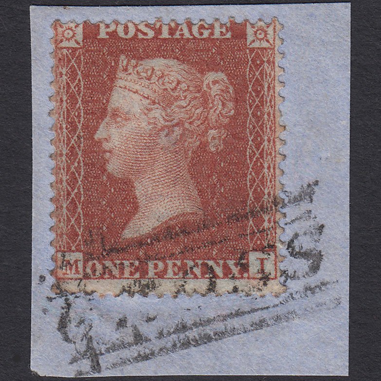 GB QV 1855 1d (Plate 4) SG21-C4(1) MI VFU Cross Type Vii Scots Local on Piece