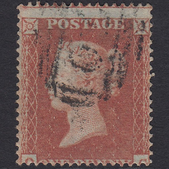 GB QV 1854 1d Red-brown Plate R5 SG17-C1(1) OG FU Misperf