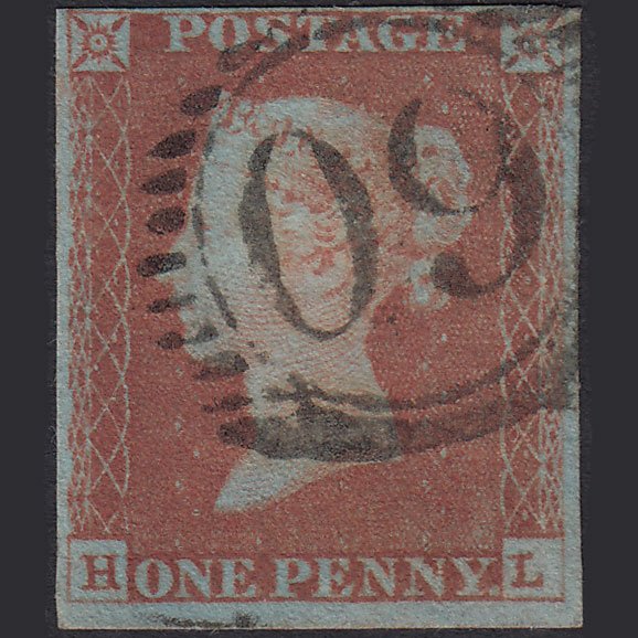 GB QV 1841 1d Very Blued (Plate 73) SG8a-B1(2) HL FU 4M London D&S 60