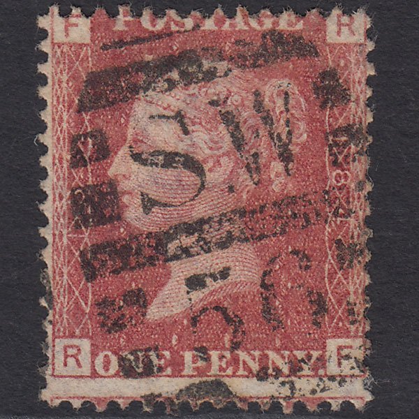 GB QV 1864 1d Rose-red (Plate 184) SG43-G1(1) RF FU London D&S SW56 Misperf