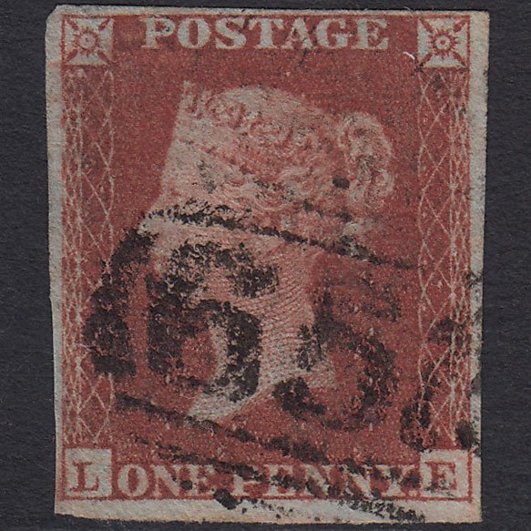 GB QV 1841 1d Deep Red-brown (Plate 158) SG10-B2(1) LE GU 4 Margins
