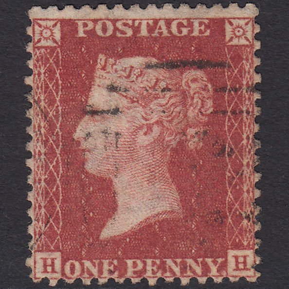 GB QV 1857 1d Rose-red (Plate 63) SG40-C10(1) HH FU Light Cancel