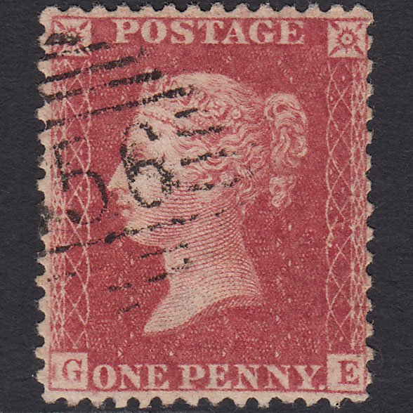 GB QV 1857 1d (Plate 46) SG40-C10(1) Const Var GE VFU Cork 156 Well Centred