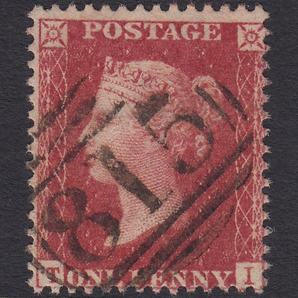 GB QV 1857 1d Deep Rose-red (Plate 56) SG41-C10(4) TI FU Cambourne 815
