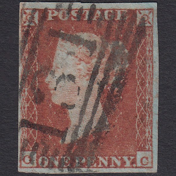 GB QV 1841 1d Red-brown (Plate 88) SG8-B1(1) OC FU 4 Margins Edinburgh 131