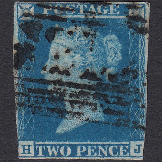 GB QV 1841 2d Blue (Plate 3) SG14-E1(2) HJ GU Scotland