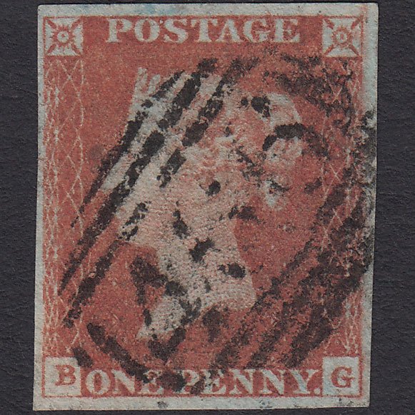 GB QV 1841 1d Red-brown (Plate 75) SG8-B1(1) BG GU 4 Margins Liverpool 466