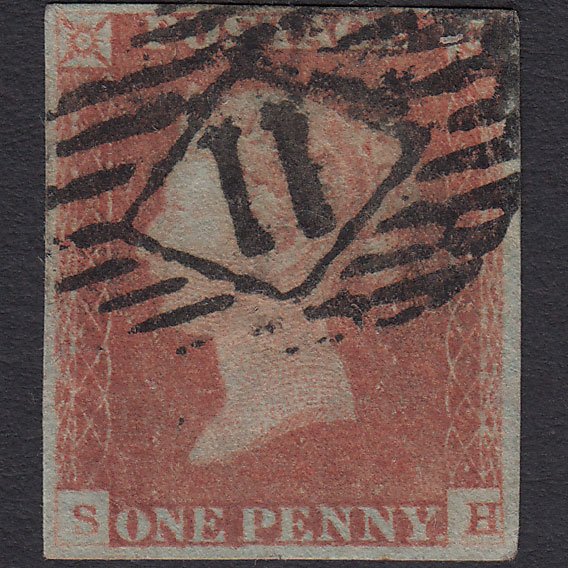 GB QV 1841 1d Red-brown (Plate 81) SG8-B1(1) SH GU 4 Margins London IS 11