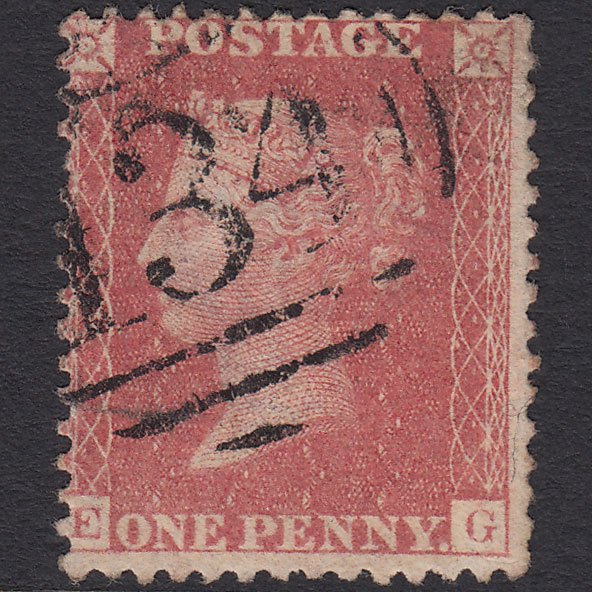 GB QV 1857 1d Pale Rose (Plate 56) SG39-C10(3) EG FU Bristol 134