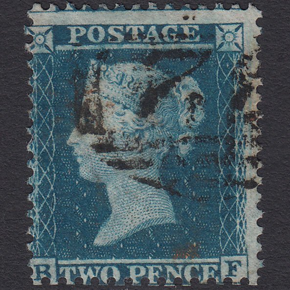 GB QV 1855 2d Blue (Plate 5) SG34-F6 BF FU