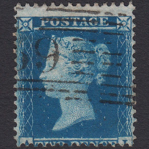 GB QV 1855 2d Blue (Plate 5) SG34-F6 AJ FU Glasgow 159 Roller Cancel