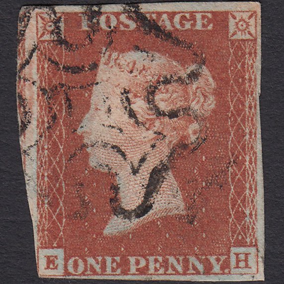 GB QV 1841 1d Red-brown (Plate 19) SG8-B1(1) MH FU nr 4 Margins MX