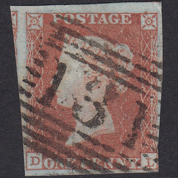 GB QV 1841 1d Red-Brown Plate 108 SG8-B1(1) DL FU 4 Margins Edinburgh 131