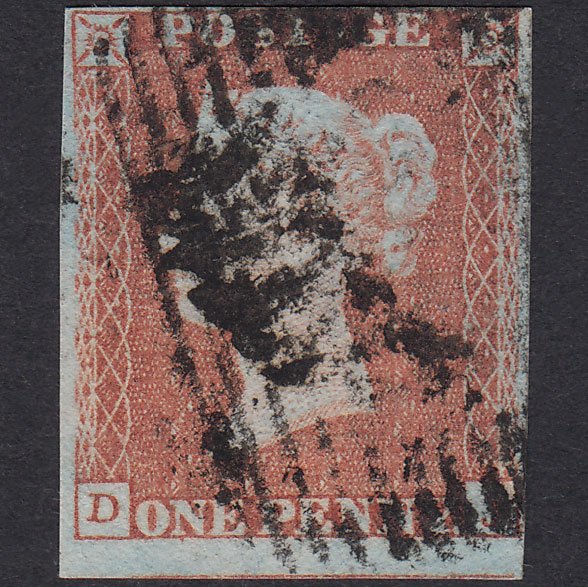 GB QV 1841 1d Red-Brown Plate 105 SG8-B1(1) DJ GU 4 Margins Scotland
