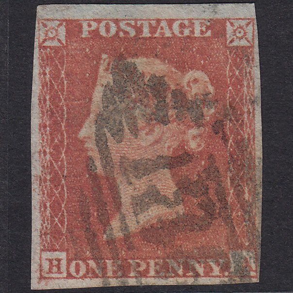 GB QV 1841 1d Red-Brown Plate 160 SG8-B2(1) HA GU 4 Margins Dublin 186