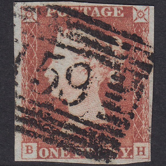GB QV 1841 1d Red-Brown Plate 69 SG8-B1(1) BH FU 4 Margins Glasgow 159