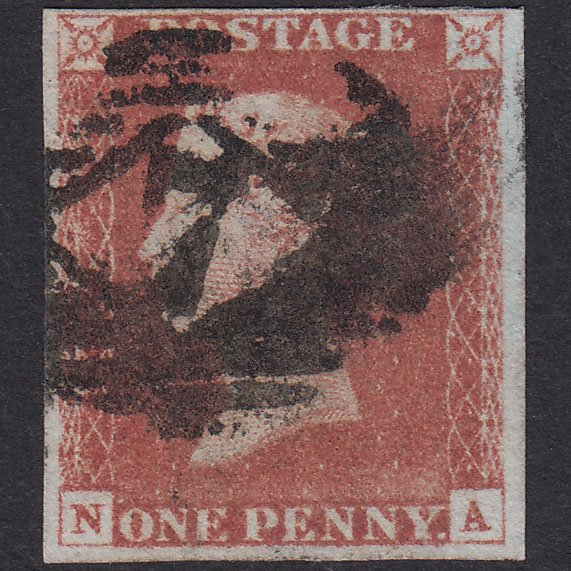 GB QV 1841 1d Red-Brown Plate 69 SG8-B1(1) NA GU 4 Margins London Is 7