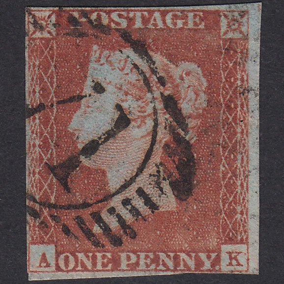 GB QV 1841 1d Pl 54 SG8-B1(1) Const Var AK FU Miss Imprimatur 4M London