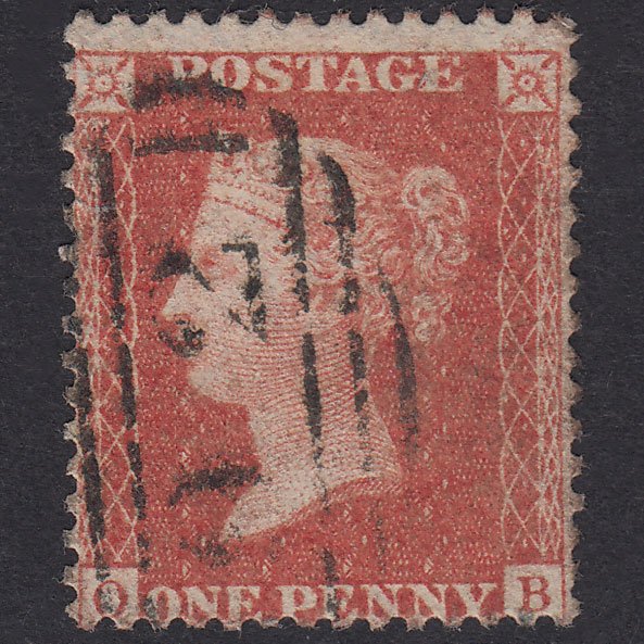 GB QV 1857 1d Pale Red Plate 32 SGC8(9) OB FU Bolton 92