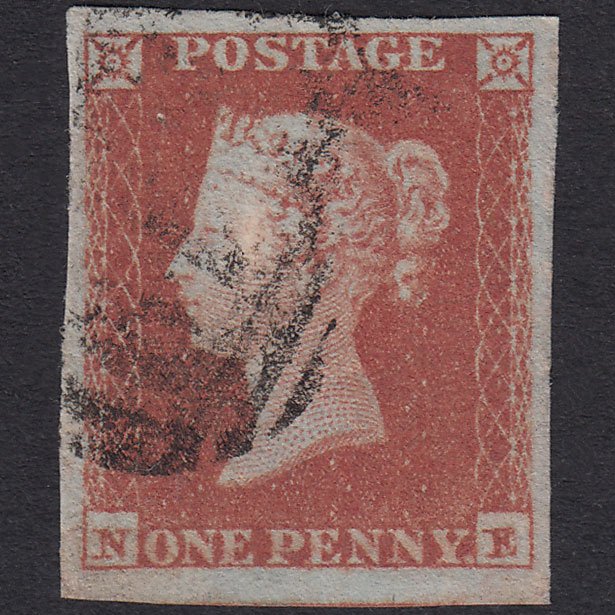 GB QV 1841 1d Red-Brown Plate 121 SG8-B1(1) NE VFU 4 Good Margins