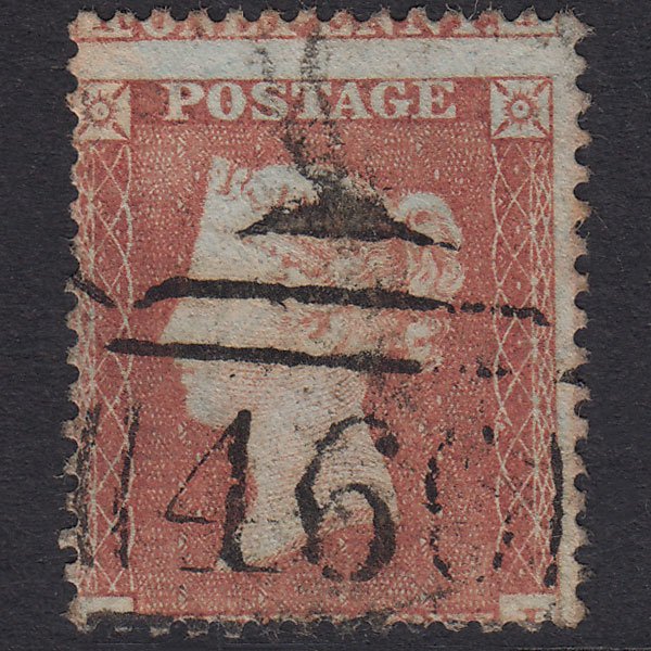 GB QV 1855 1d Pl 200 SG22-C2(1) SI GU Liverpool 466 Spoon Large Misperf