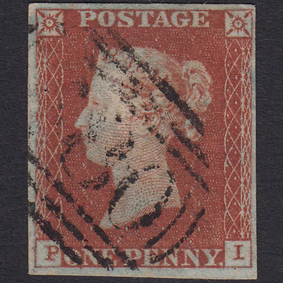 GB QV 1841 1d Red-Brown Plate 47 SG8-B1(1) PI FU 4 Margins
