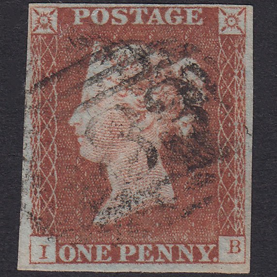 GB QV 1841 1d Red-Brown Plate 58 SG8-B1(1) IB FU 4 Margins