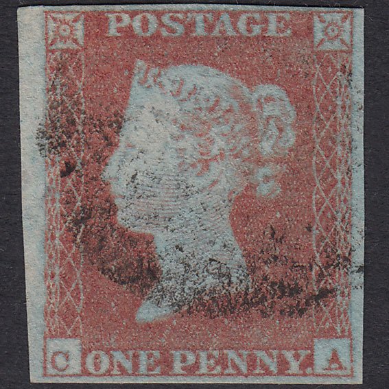 GB QV 1841 1d Red-Brown Plate 116 SG8-B1(1) CA FU 4 Margins