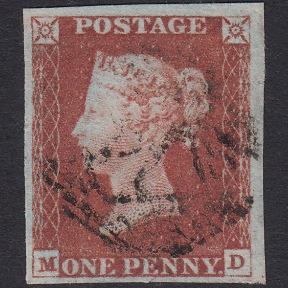 GB QV 1841 1d Red-Brown Plate 69 SG8-B1(1) MD VFU 4 Good Margins