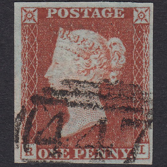 GB QV 1841 1d Plate 47 SG8-B1(1) RI FU 4 Good Margins Leeds 447