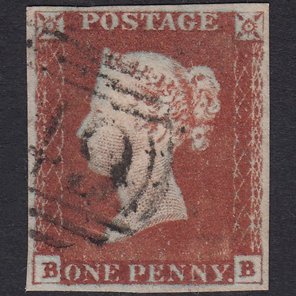 GB QV 1841 1d Red-Brown Plate 48 SG8-B1(1) BB FU 4 Good Margins