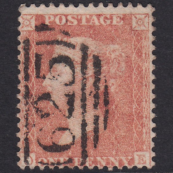 GB QV 1857 1d Pale Red Transitional Plate 35 SGC9(3) OE GU Portsmouth 625