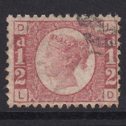 GB QV 1870 1/2d Rose Plate 14 SG49-G4 LD FU Light Cancel